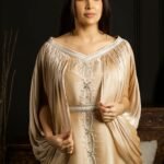 جلابية سهرة بتطريز طولي فاخر